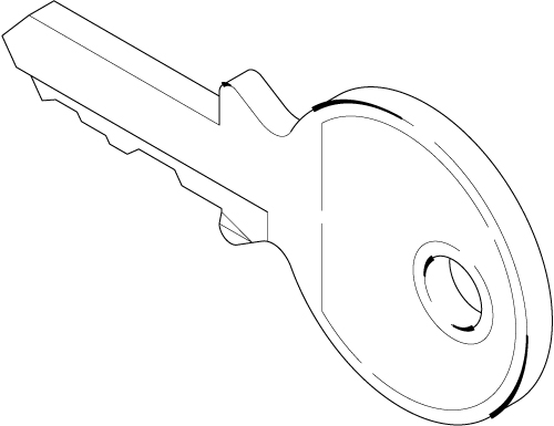 Key HUWIL Type 1590 key number 1075